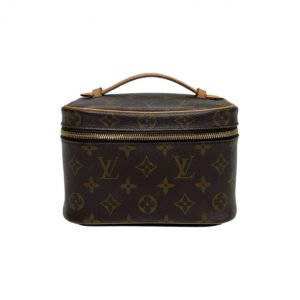 LOUIS VUITTON Handbag leather Brown Monogram Nice mini | AlmaBagz