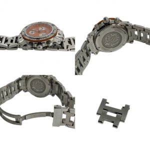 HERMES Watches Quartz CL2.916 Stainless Steel Silver Clipper Diver Chronograph Orange dial | AlmaBagz