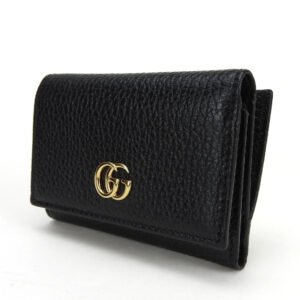GUCCI Tri-fold wallet 644407 leather black GG Marmont unisex(Unisex) Used | AlmaBagz