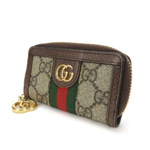 GUCCI Key case Key holder  523157 GG Supreme canvas, leather beige Sherry line Off deer unisex(Unisex) Used | AlmaBagz