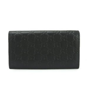 GUCCI Long Wallet Purse 244946 Sima leather black Guccisima Women Used | AlmaBagz