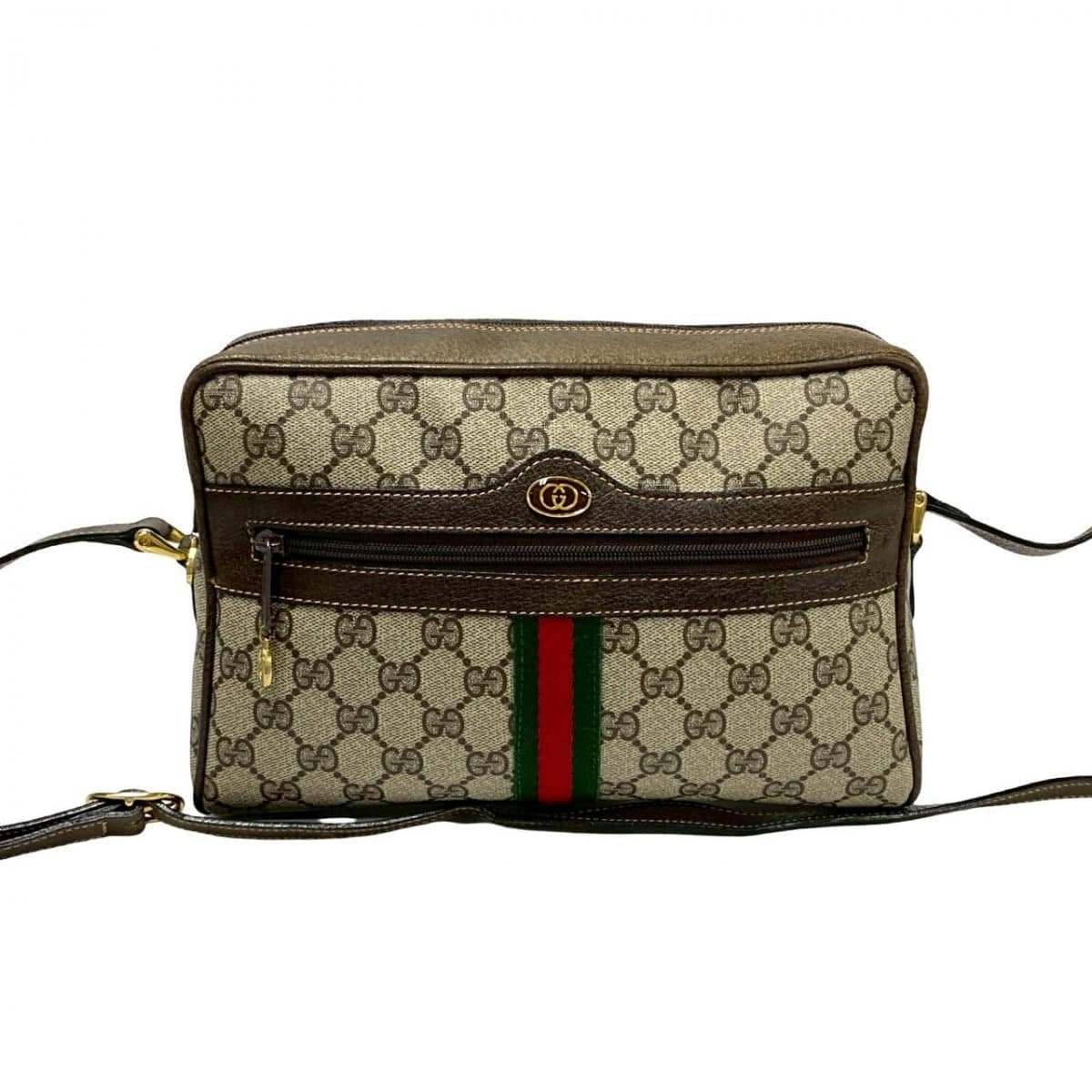 GUCCI Shoulder Bag leather Brown Sherry line | AlmaBagz