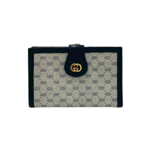 GUCCI Bifold Wallet leather Navy | AlmaBagz