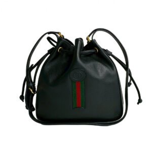 GUCCI Shoulder Bag leather black Sherry line | AlmaBagz