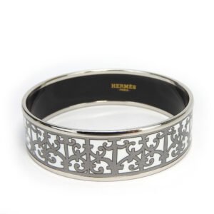 HERMES Bangle Enamel, Metal white Emilel GM Women Used | AlmaBagz