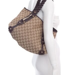 Gucci Brown Monogram Pelham Hobo Handbag | AlmaBagz