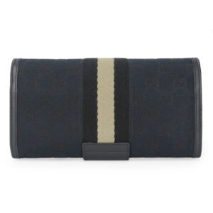 GUCCI Long Wallet Purse 035.0416.2180 GG canvas black Web line unisex(Unisex) Used | AlmaBagz
