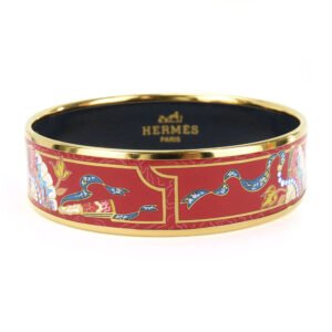 HERMES bracelet Metal, Enamel Red Emilel GM Women Used | AlmaBagz