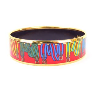 HERMES Bangle Metal, Cloisonne Red Emilel GM Women Used | AlmaBagz