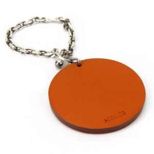 HERMES key ring Leather, Silver925 Orange Women Used | AlmaBagz