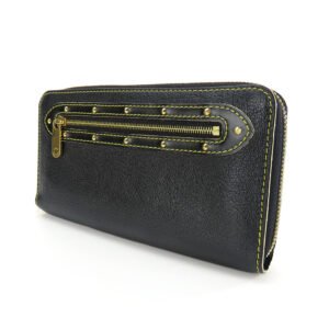 LOUIS VUITTON Long Wallet Purse M93029 leather black Suhari Zippy wallet Women Used | AlmaBagz