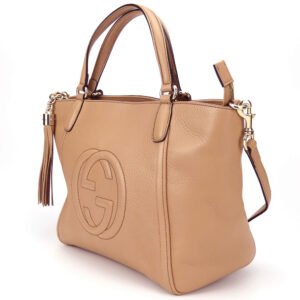 GUCCI Handbag 369176 leather beige Interlocking Soho Women Used | AlmaBagz