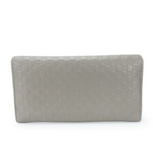 GUCCI Long Wallet Purse 449396 Sima leather Gray type Women Used | AlmaBagz