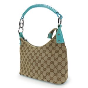 GUCCI Shoulder Bag 115002 GG canvas, leather blue Women Used | AlmaBagz