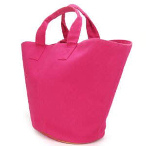 HERMES Tote Bag canvas pink Panier de Plage MM Women Used | AlmaBagz