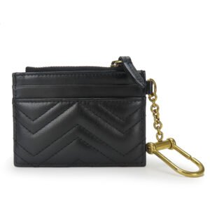 GUCCI Coin case 627064 leather black GG Marmont | AlmaBagz