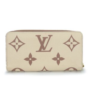 LOUIS VUITTON Long Wallet Purse M80116 Monogram Ann Platt Cream/Bois Rose Zippy wallet Women Used | AlmaBagz