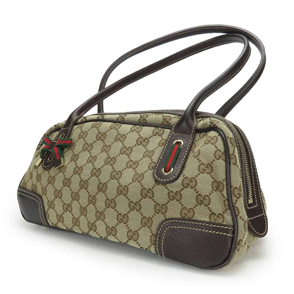 GUCCI Boston Duffel bag 161720 GG canvas, leather beige Sherry Women Used | AlmaBagz