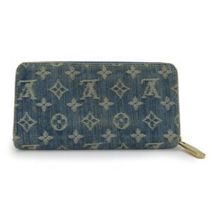 LOUIS VUITTON Long Wallet Purse M95341 Monogram denim, leather Blue type Zippy wallet Women Used | AlmaBagz