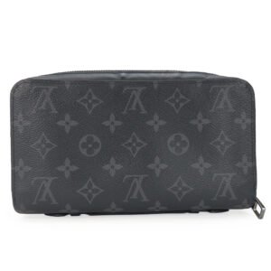 LOUIS VUITTON Long Wallet Purse M61698 Monogram Eclipse black Zippy XL mens Used | AlmaBagz