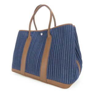HERMES Tote Bag Denim, Leather Navy Garden party PM unisex(Unisex) Used | AlmaBagz
