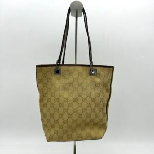Gucci GG Canvas Tote Bag Brown Cloth gu9913bd | AlmaBagz