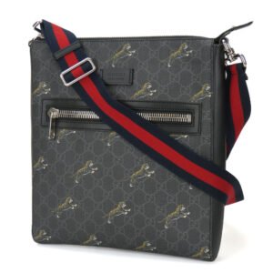 GUCCI Shoulder Bag 474137 GG Supreme Canvas black mens Used | AlmaBagz