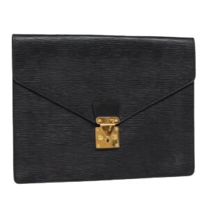 LOUIS VUITTON Epi Porte Documents Senateur Briefcase Black M54452 LV Auth 85197 | AlmaBagz