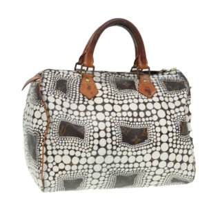 LOUIS VUITTON Monogram Yayoi Kusama Speedy 30 Hand Bag White M40690 Auth 86627 | AlmaBagz