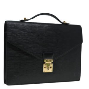 LOUIS VUITTON Epi Porte Documents Bandouliere Black M54462 LV Auth 86852 | AlmaBagz