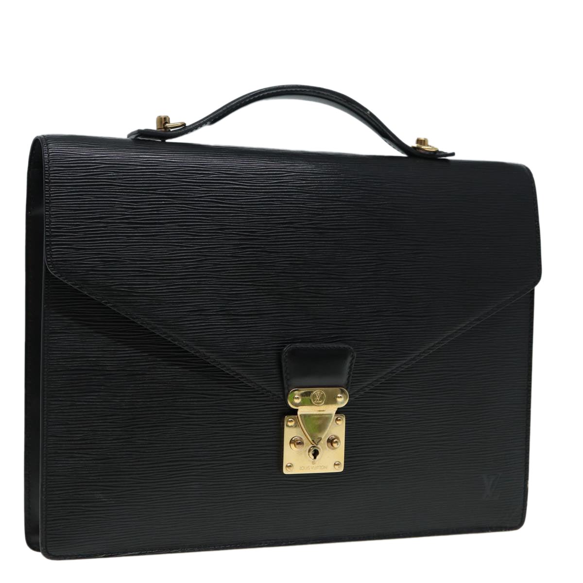 LOUIS VUITTON Epi Porte Documents Bandouliere Black M54462 LV Auth 86852 | AlmaBagz