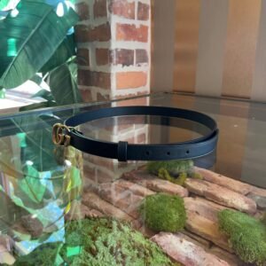 GUCCI GG Marmont Thin Black Leather Belt 95/38 | AlmaBagz