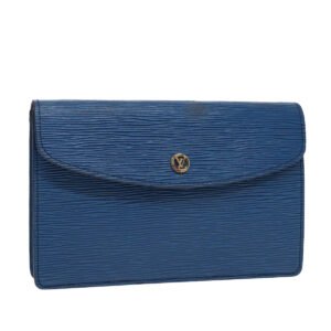 LOUIS VUITTON Epi Montaigne 23 Clutch Bag Blue M52665 LV Auth 87392 | AlmaBagz