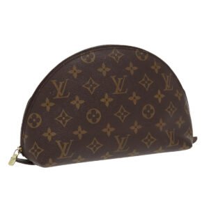 LOUIS VUITTON Monogram Trousse Demi Ronde Cosmetic Pouch M47520 LV Auth 87465 | AlmaBagz