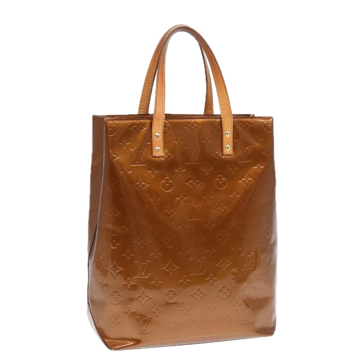 LOUIS VUITTON Monogram Vernis Reade MM Hand Bag Bronze M91143 LV Auth 87522 | AlmaBagz