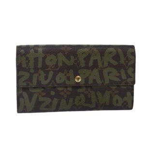LOUIS VUITTON Monogram Graffiti Porte Monnaie Credit Khaki M92188 LV Auth 87688 | AlmaBagz