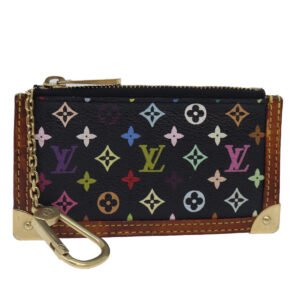 LOUIS VUITTON Monogram Multicolor Pochette Cles Purse Black M92654 LV Auth 87691 | AlmaBagz