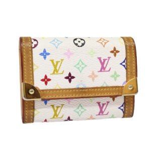 LOUIS VUITTON Monogram Multicolor Porte Monnaie Plat White M92657 LV Auth 87721 | AlmaBagz