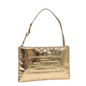 LOUIS VUITTON Monogram Miroir Pochette Plat Clutch Bag Gold M95278 Auth 87860 | AlmaBagz