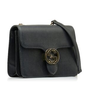 Gucci Interlocking G Black Dollar Calfskin | AlmaBagz