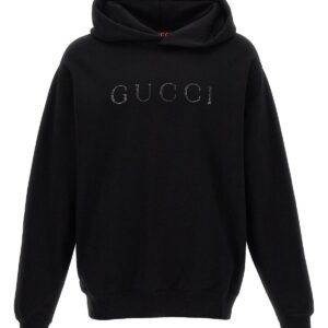 Gucci Men Rhinestone Logo Hoodie | AlmaBagz