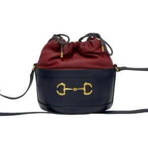 GUCCI Shoulder Bag leather Navy Horsebit Bucket Bag Women Used | AlmaBagz