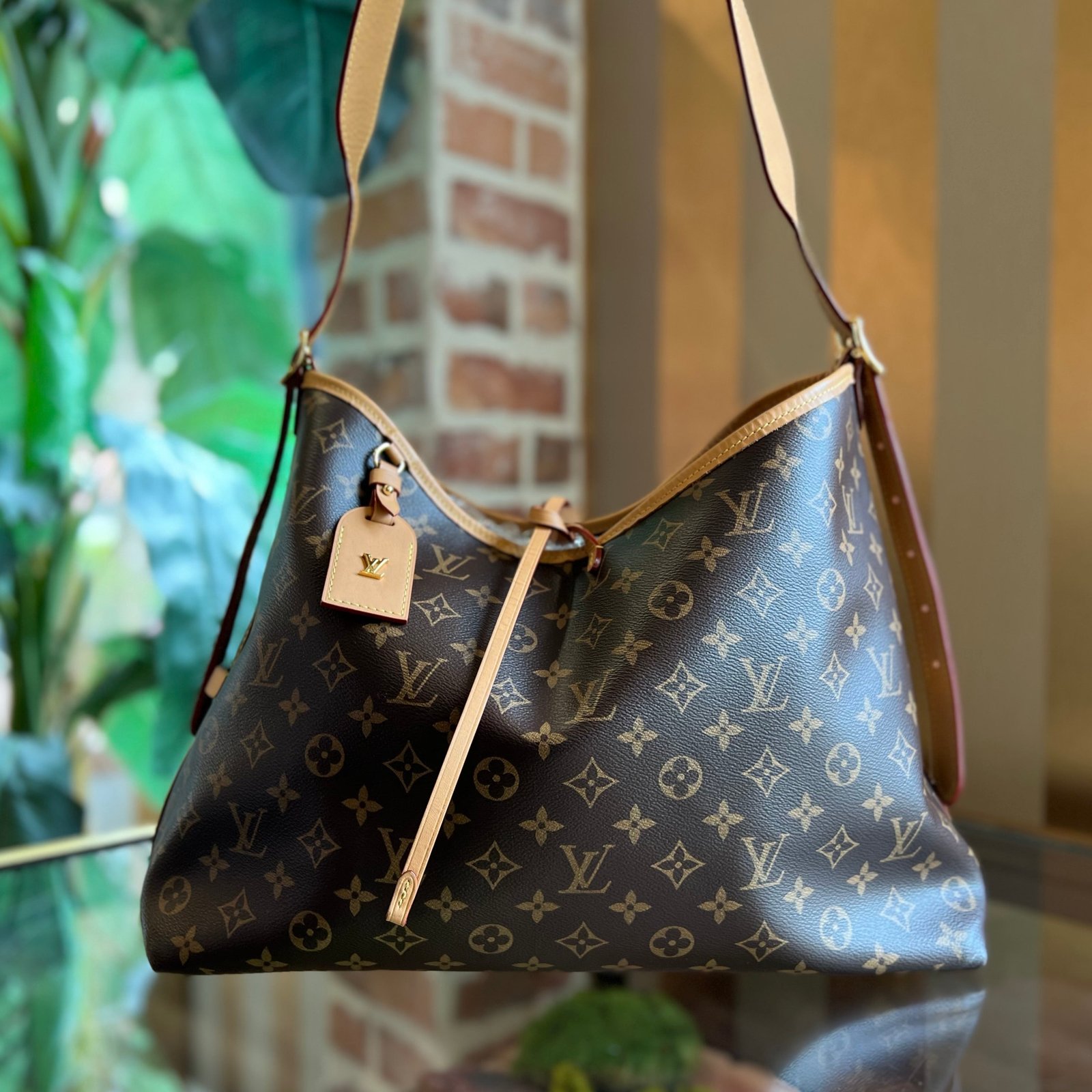 LOUIS VUITTON CarryAll MM Brown Monogram Hobo Bag | AlmaBagz