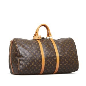LOUIS VUITTON Monogram Keepall Bandouliere 55 Travel Bag | AlmaBagz