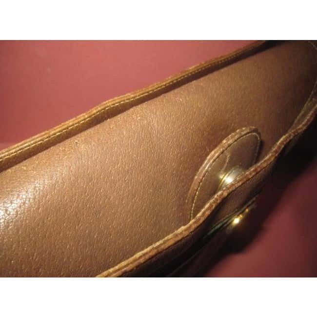 Gucci brown Guccissima print bucket bag w red & green stripe | AlmaBagz