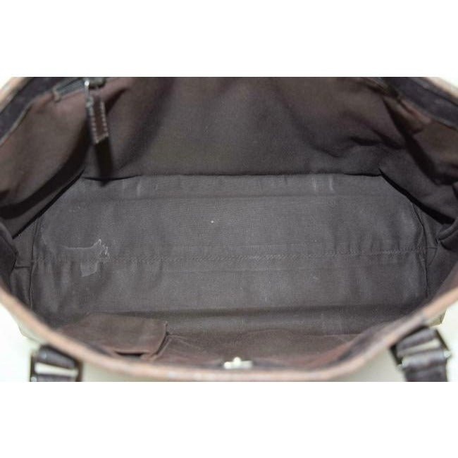 Gucci Xl Gg Web Or Totes Brown Large Logo Print Coated Canvas And Brown Leather Satchel | AlmaBagz