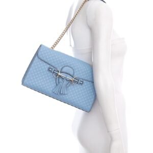 Gucci Blue Emily Chain Flap Bag Microguccissima Leather Handbag | AlmaBagz