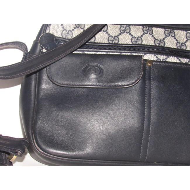 Gucci Vintage Pursesdesigner Purses Shades Of Blue With Large G Logo Print Coated Canvas And Leather | AlmaBagz