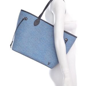Louis Vuitton Blue Denim EPI  Neverfull Tote | AlmaBagz