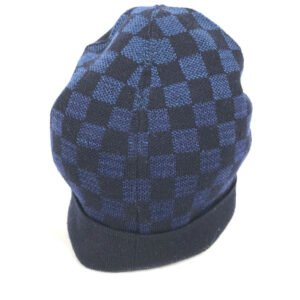 LOUIS VUITTON Knit hat M77048 Wool, Elastane Navy Bonne Petit Damier | AlmaBagz